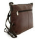 Hnědo černá dámská větší kožená crossbody kabelka Margaret