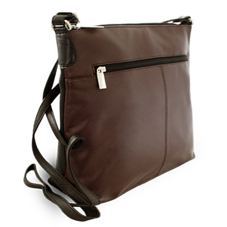Hnedočierna dámska kožená crossbody kabelka Margaret
