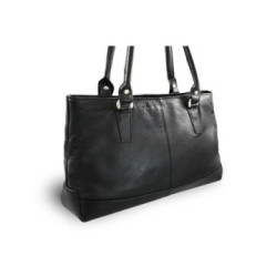 Čierna elegantná zipsová kabelka z pravej kože Arya