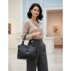 Čierna dámska kožená zipsová kabelka Thierry