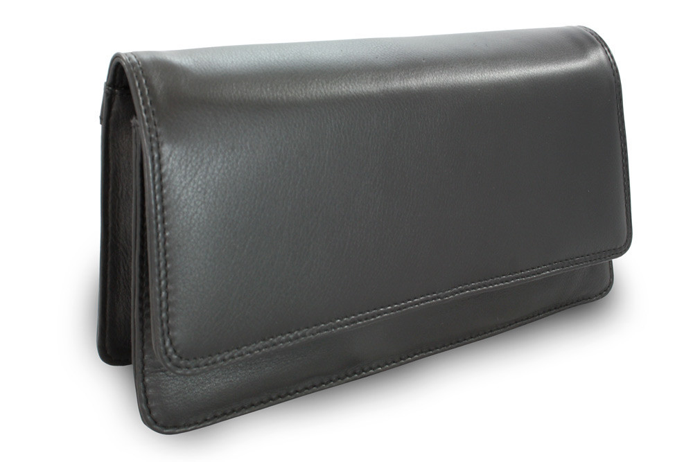 Čierna kožená dámska listová kabelka Lunaries