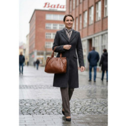 Hnedá dámska kožená zipsová kabelka Indira