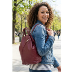 Vínovo červený kožený batôžtek/kabelka Hazelien