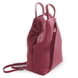 Vínovo červený kožený batôžtek/kabelka Hazelien