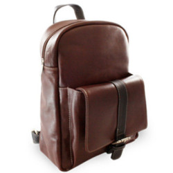 Tmavo hnedý kožený praktický batoh Fridlie