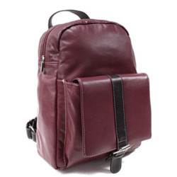 Vínovo červený kožený praktický batoh Fridlie