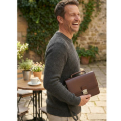 Hnedá pánska kožená dokladová etue Caden