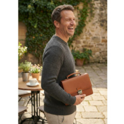 Svetlo hnedá pánska kožená dokladová etue Cadenie