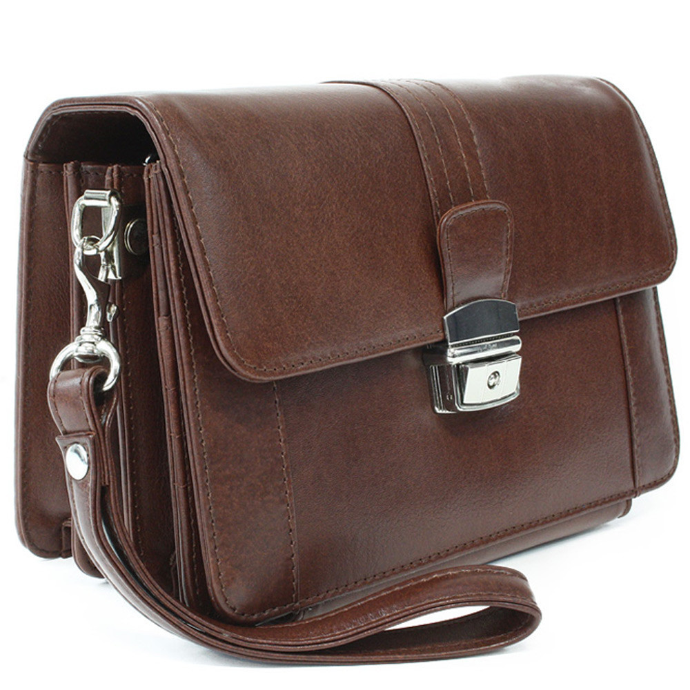 Hnedá pánska kožená etue so sklápacím registrom Zander