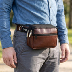 Hnedý kožený dokumentárna etue Angelo