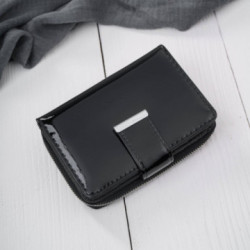 Čierna dámska lakovaná kožená peňaženka Dorothy