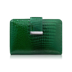 Zelená dámska lakovaná kožená peňaženka s motívom croco Dorothy