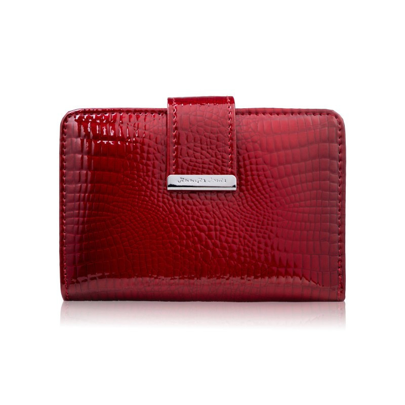 Červená dámska lakovaná kožená peňaženka s motívom croco Dorothy