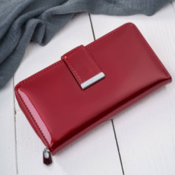Červená veľká dámska kožená peňaženka Rebecca