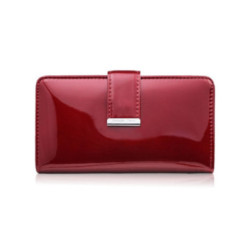 Červená veľká dámska kožená peňaženka Rebecca