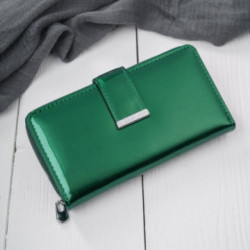 Zelená veľká dámska kožená peňaženka Rebecca