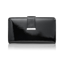 Čierna veľká dámska kožená peňaženka Rebecca