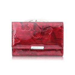 Červená dámska kožená rámová peňaženka Lisa