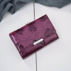 Fialová dámska kožená rámová peňaženka Lisa