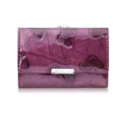 Fialová dámska kožená rámová peňaženka Lisa