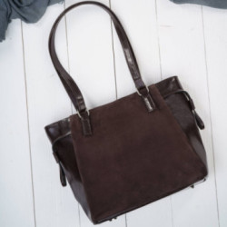 Tmavo hnedá dámska kožená taška cez rameno Brenda