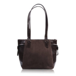 Tmavo hnedá dámska kožená taška cez rameno Brenda