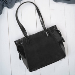 Čierna dámska kožená taška cez rameno Brenda