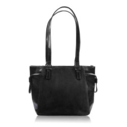 Čierna dámska kožená taška cez rameno Brenda