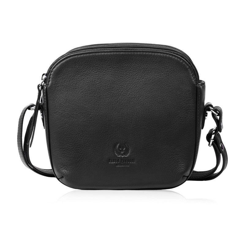Čierna dámska kožená crossbody kabelka Ashley