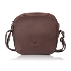 Tmavo hnedá dámska kožená crossbody kabelka Ashley