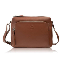 Hnedá dámska kožená crossbody kabelka Jacomina