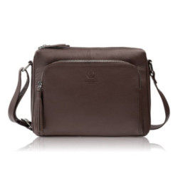 Tmavo hnedá dámska kožená crossbody kabelka Jacomina
