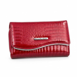 Červená dámska kožená peňaženka s motívom croco Deborah