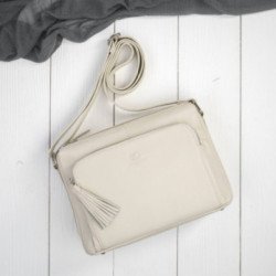 Smotanová dámska kožená crossbody kabelka Jacomina