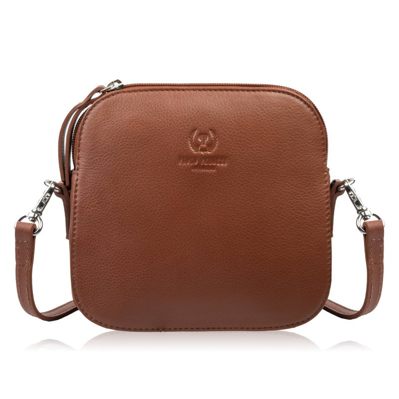 Hnedá dámska kožená crossbody kabelka Ansie