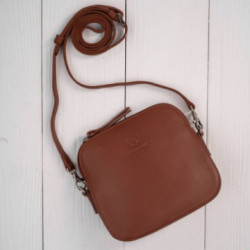 Hnedá dámska kožená crossbody kabelka Ansie