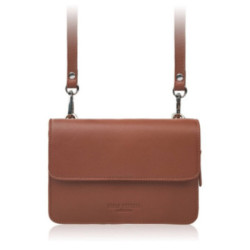 Hnedá dámska kožená crossbody kabelka 2 v 1 Cornelia