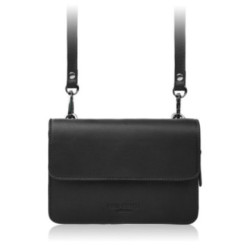 Čierna dámska kožená crossbody kabelka 2 v 1 Cornelia