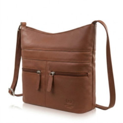 Hnedá dámska kožená crossbody kabelka Almira