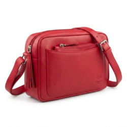 Červená dámska kožená crossbody kabelka Zerina