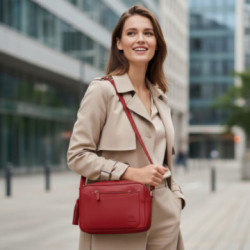 Červená dámska kožená crossbody kabelka Zerina