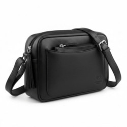 Čierna dámska kožená crossbody kabelka Zerina