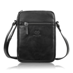 Čierny pánsky kožený crossbag Adin