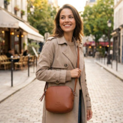 Svetlo hnedá dámska kožená crossbody kabelka Ashley