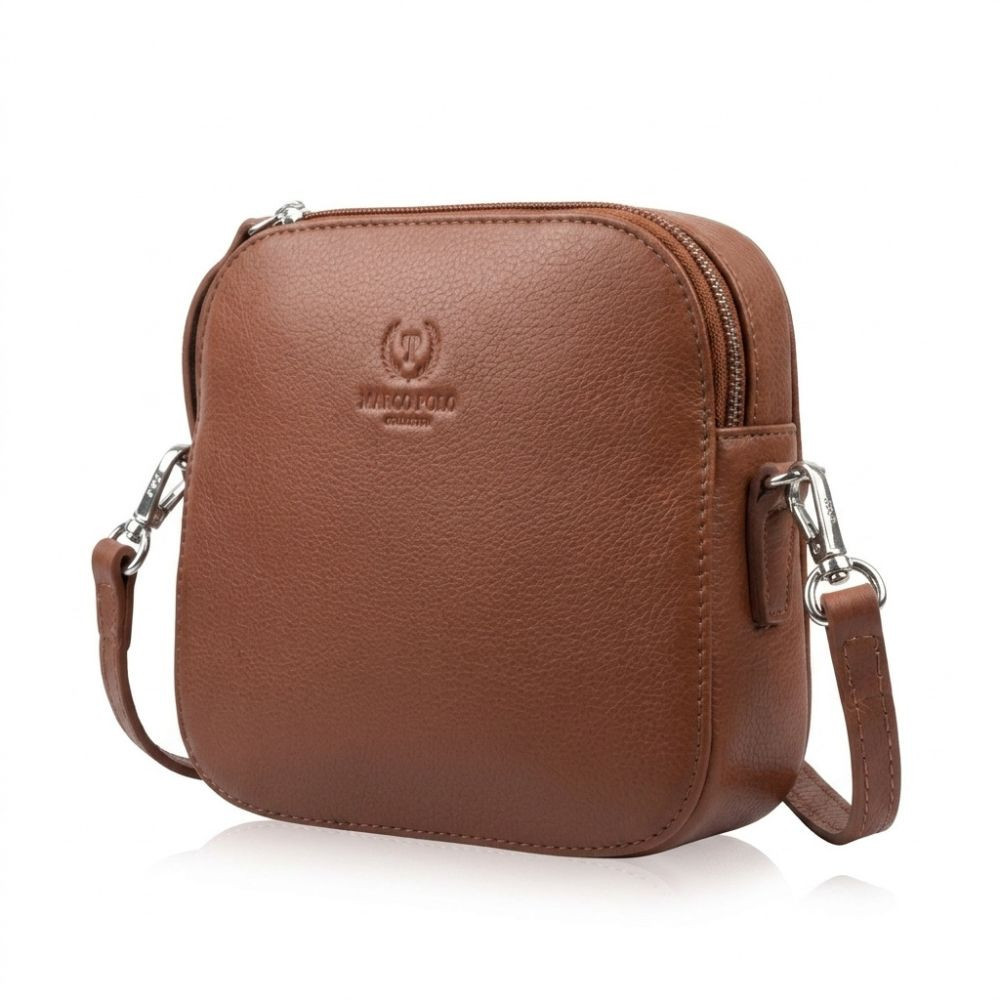 Hnedá dámska kožená crossbody kabelka Ansie