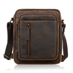 Tmavo hnedý pánsky kožený crossbag Tomislav