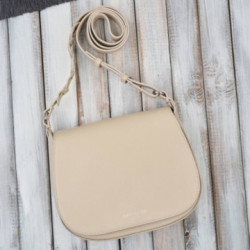 Smotanová dámska crossbody kožená kabelka Pernille