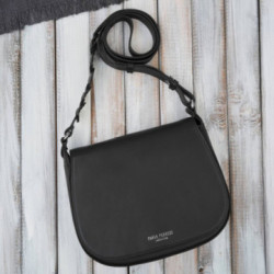 Čierna dámska crossbody kožená kabelka Pernille