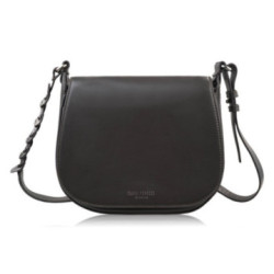 Tmavo hnedá dámska crossbody kožená kabelka Pernille