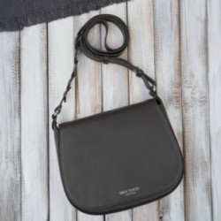 Tmavo hnedá dámska crossbody kožená kabelka Pernille